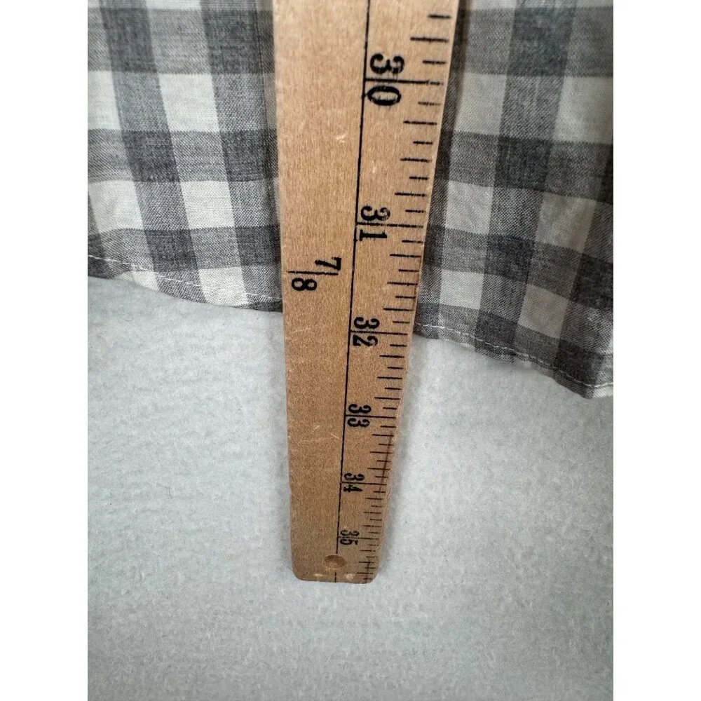 J.Crew Secret Wash Organic Cotton‎ Poplin Shirt For Men gingham sz LT